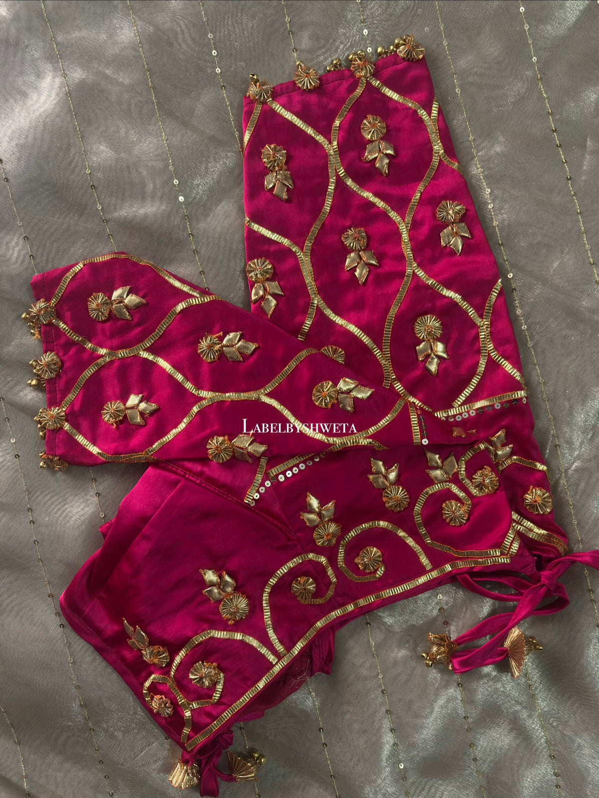 GHUGHROO AANGII – Bridal Handcrafted Bamberg Satin Blouse