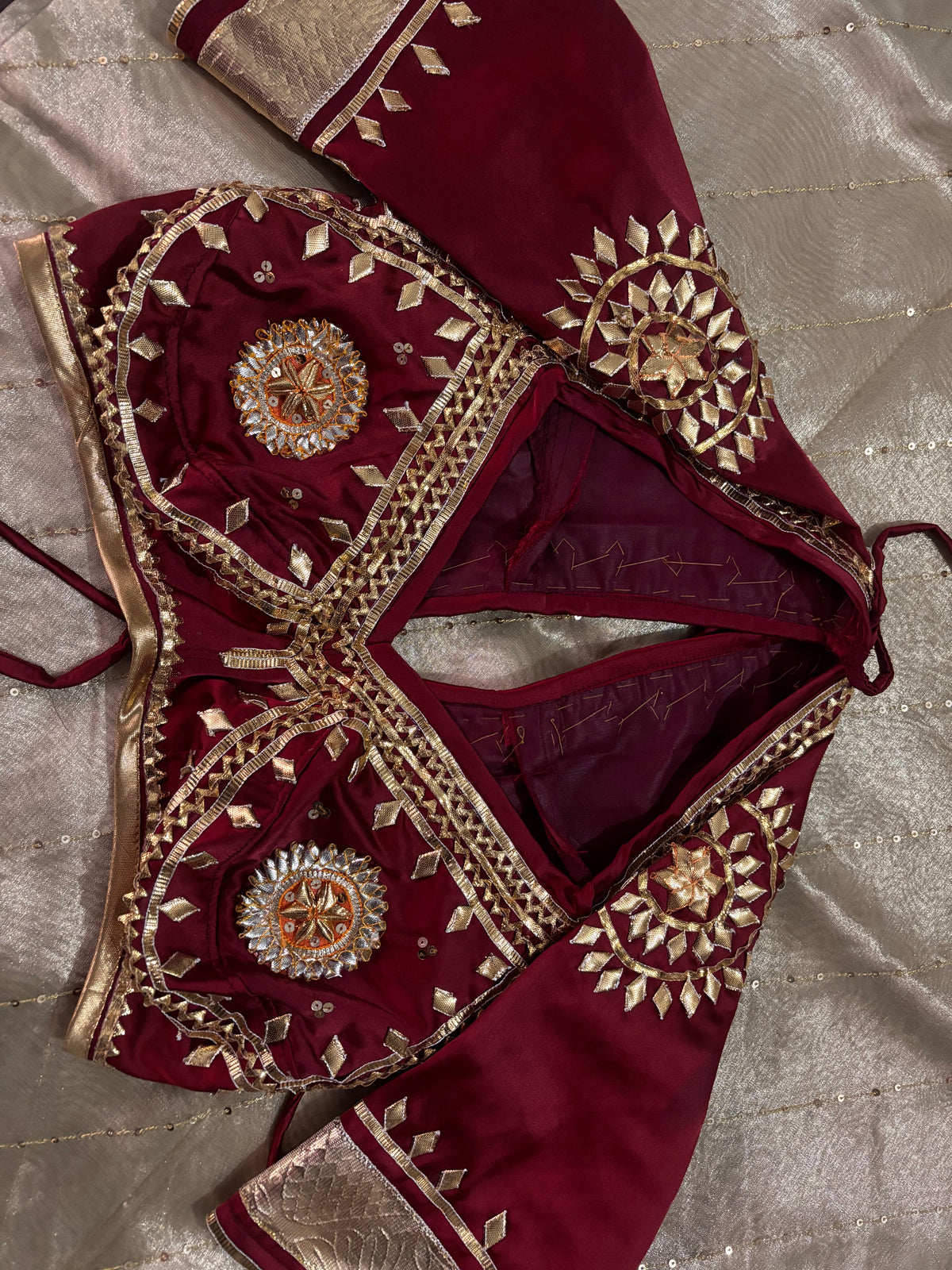 SUHAAG AANGII – Bridal Handcrafted Bamberg Satin Blouse