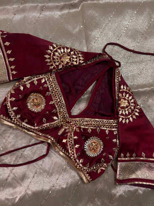 SUHAAG AANGII – Bridal Handcrafted Bamberg Satin Blouse