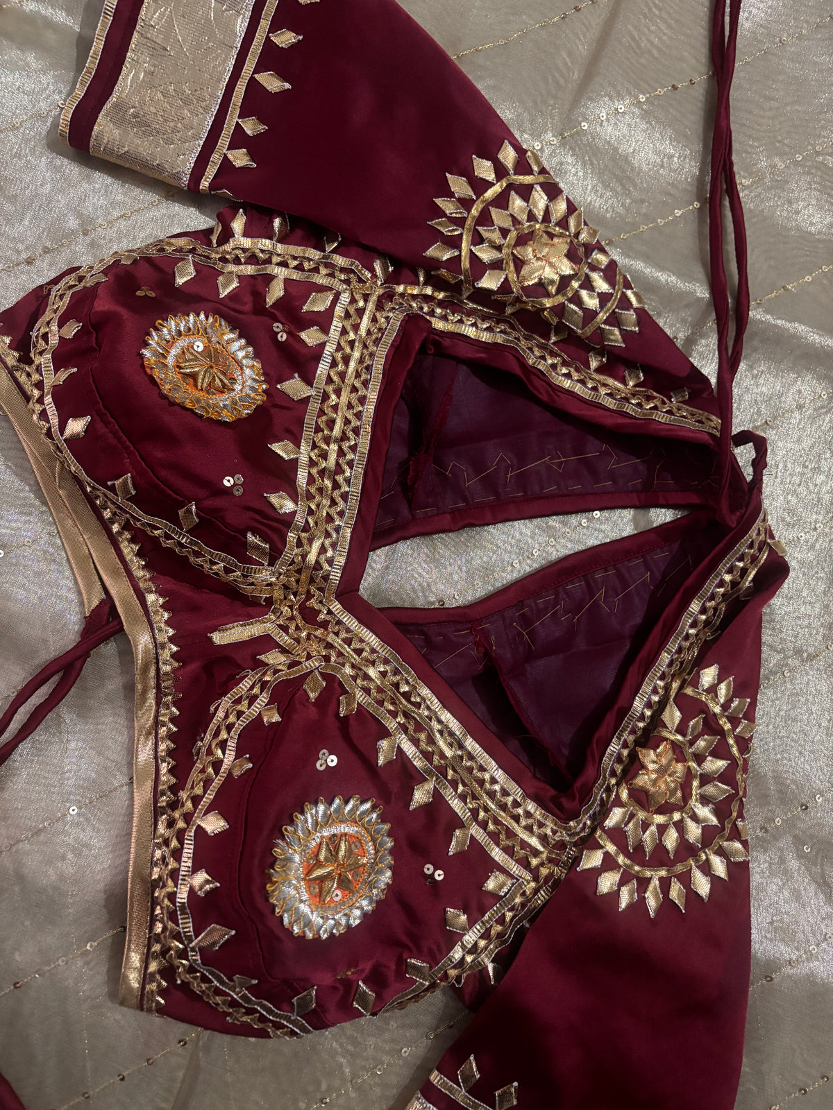 SUHAAG AANGII – Bridal Handcrafted Bamberg Satin Blouse