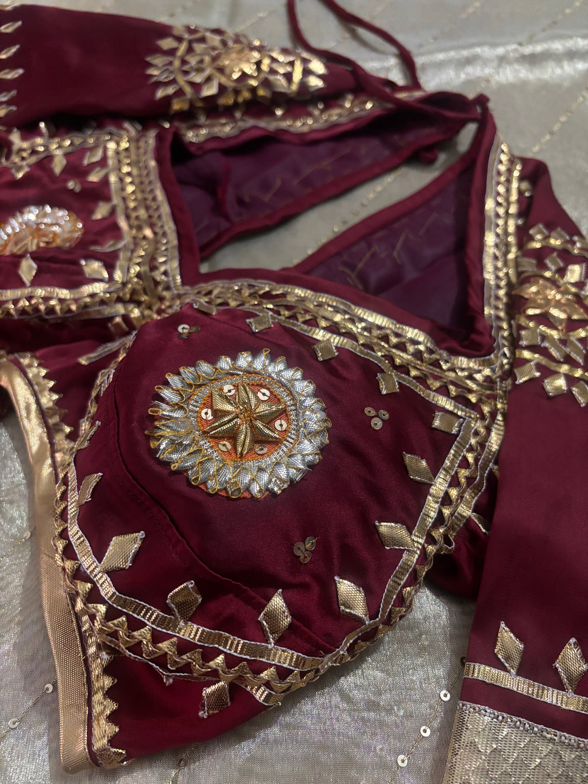 SUHAAG AANGII – Bridal Handcrafted Bamberg Satin Blouse