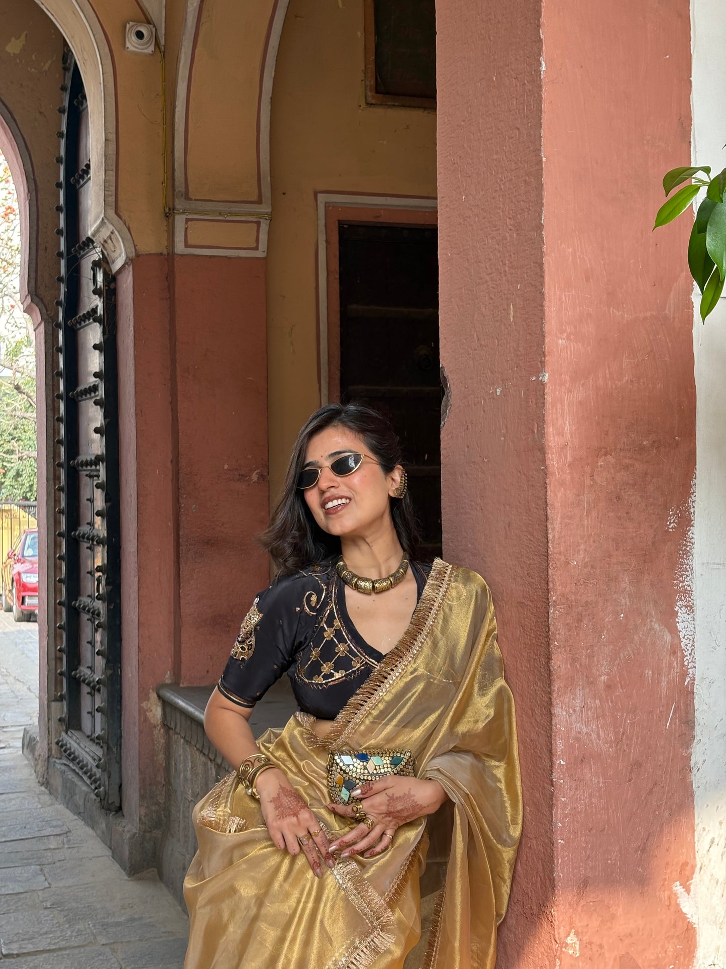 Antique tissue saree