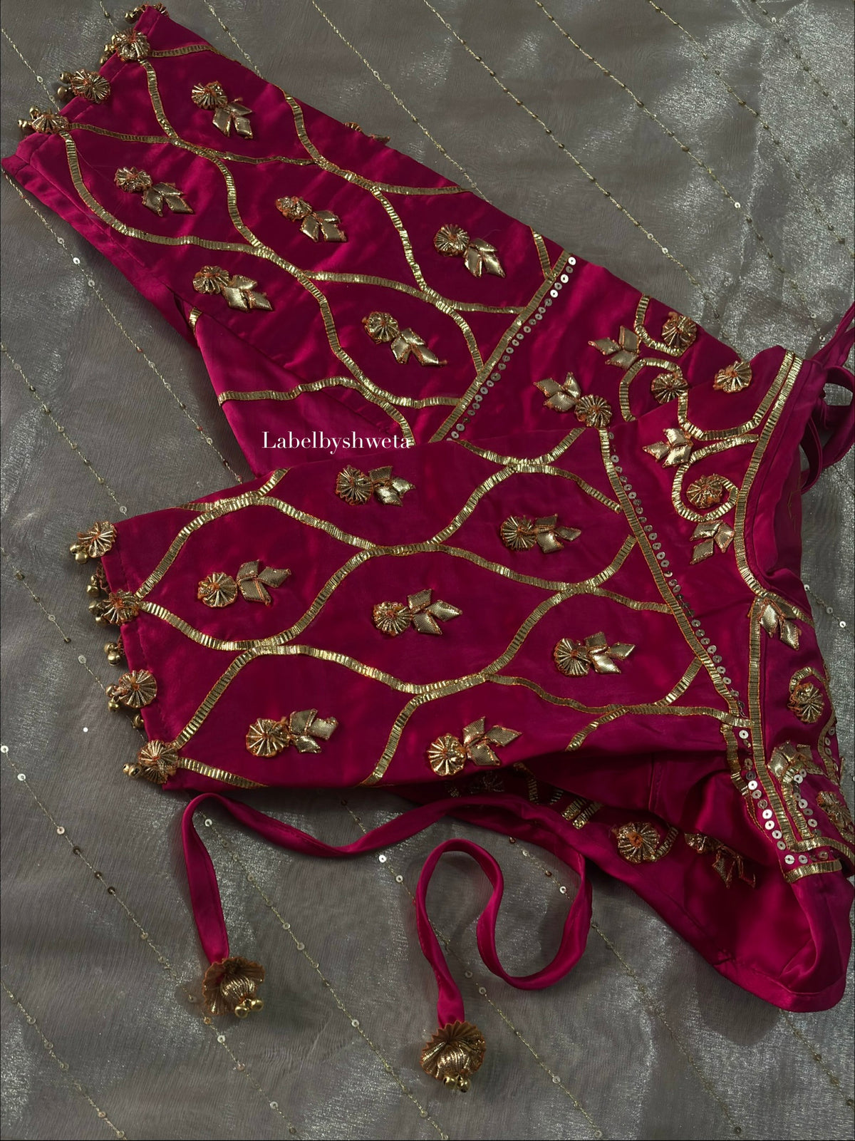 GHUGHROO AANGII – Bridal Handcrafted Bamberg Satin Blouse