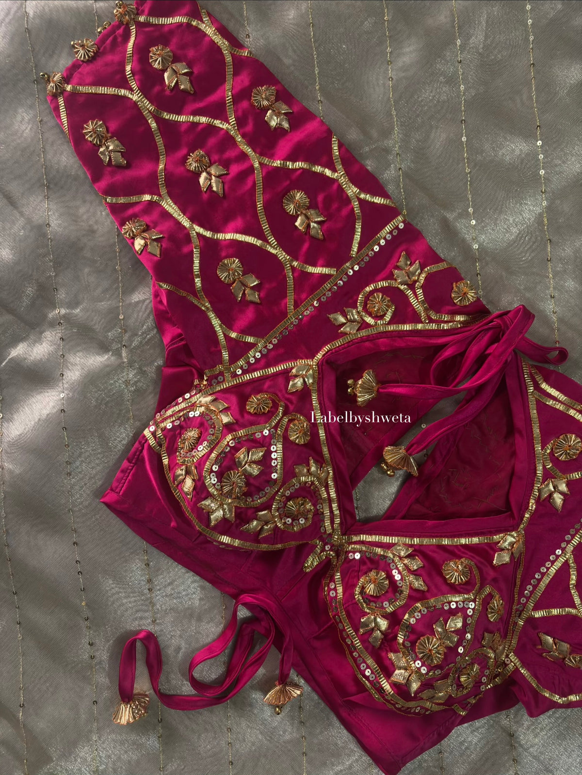GHUGHROO AANGII – Bridal Handcrafted Bamberg Satin Blouse