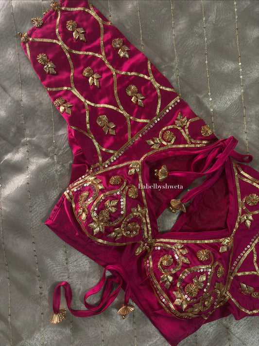 GHUGHROO AANGII – Bridal Handcrafted Bamberg Satin Blouse