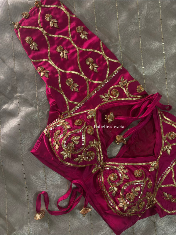 GHUGHROO AANGII – Bridal Handcrafted Bamberg Satin Blouse