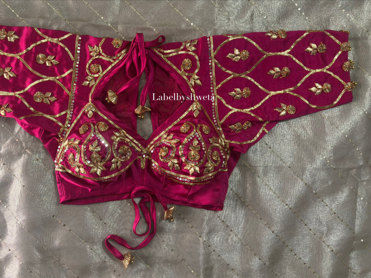 GHUGHROO AANGII – Bridal Handcrafted Bamberg Satin Blouse